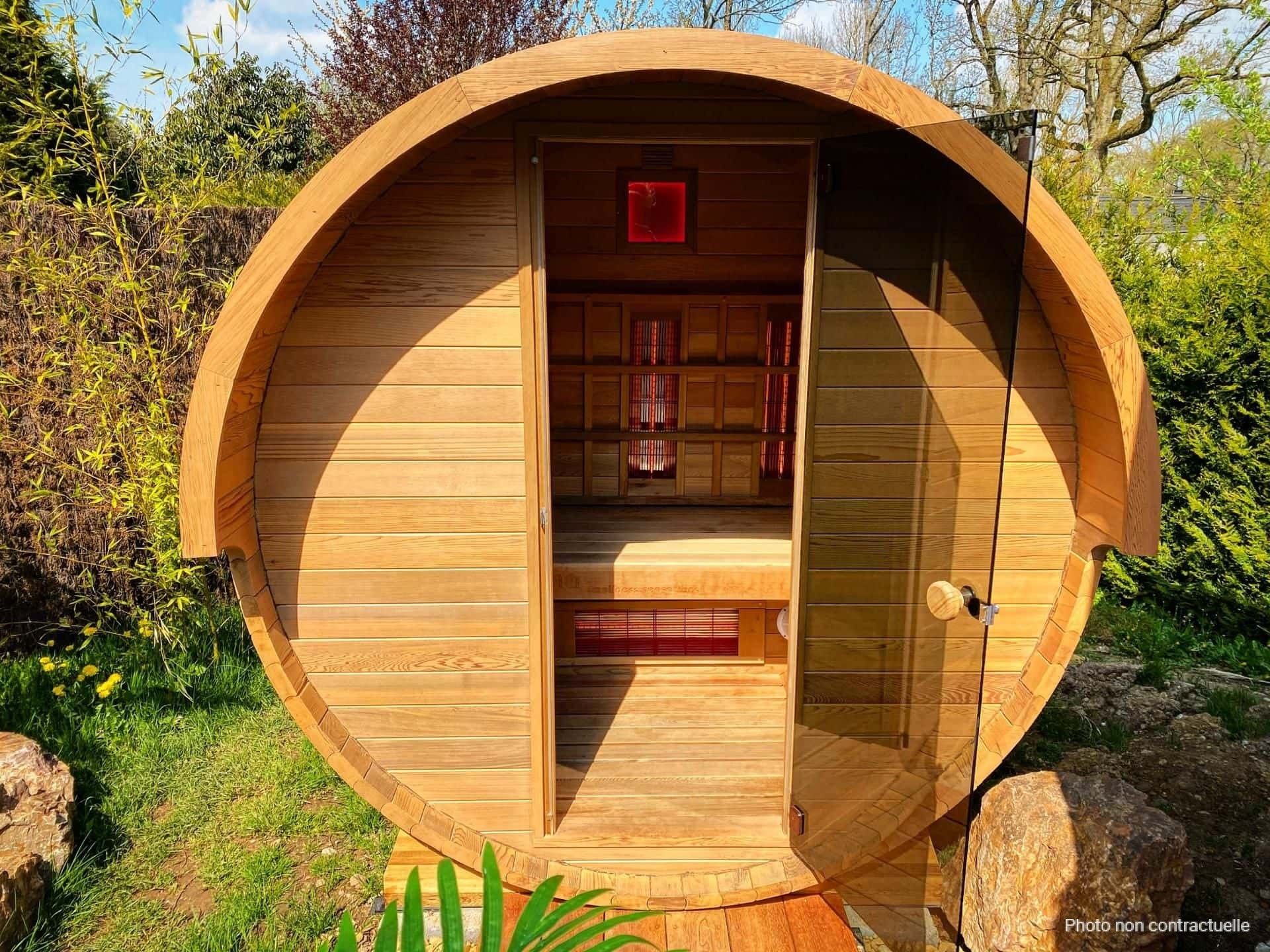 Sauna en forme de baril