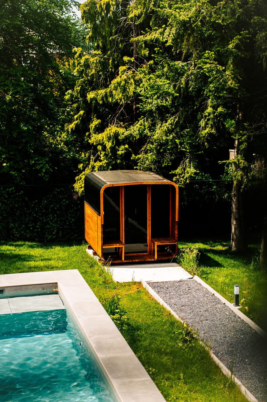 Cabane de sauna au jardin